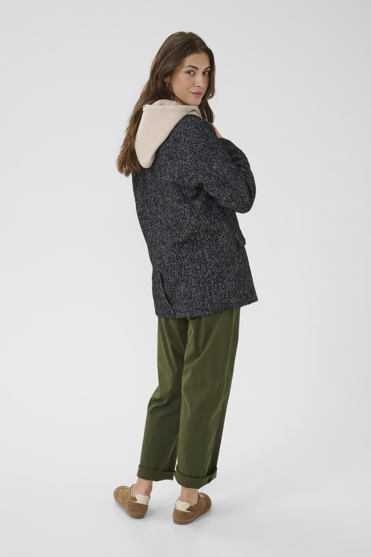 CROlina Blazer Svart/vit fiskbensmönstrad - 10614144