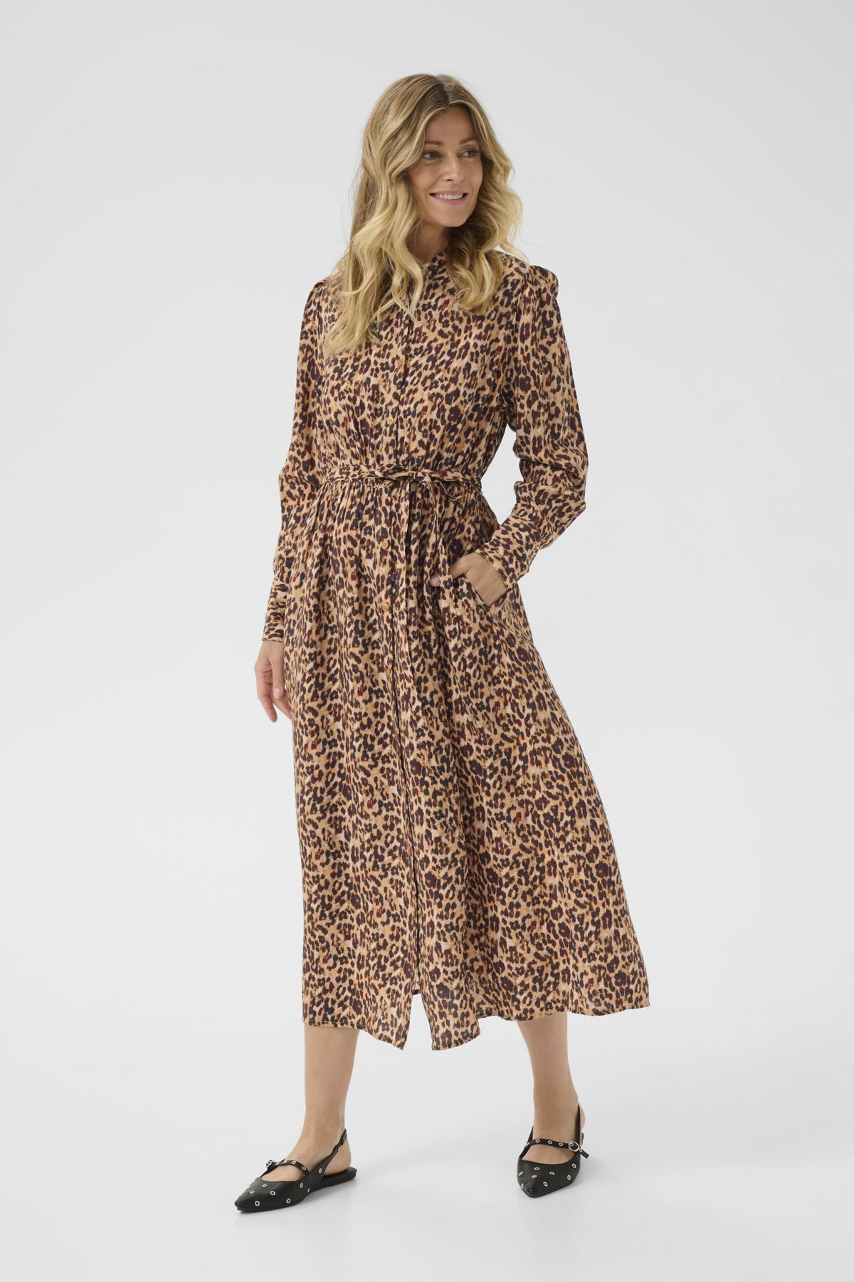 CREluna Skjortklänning Brun Leopard - 10614152