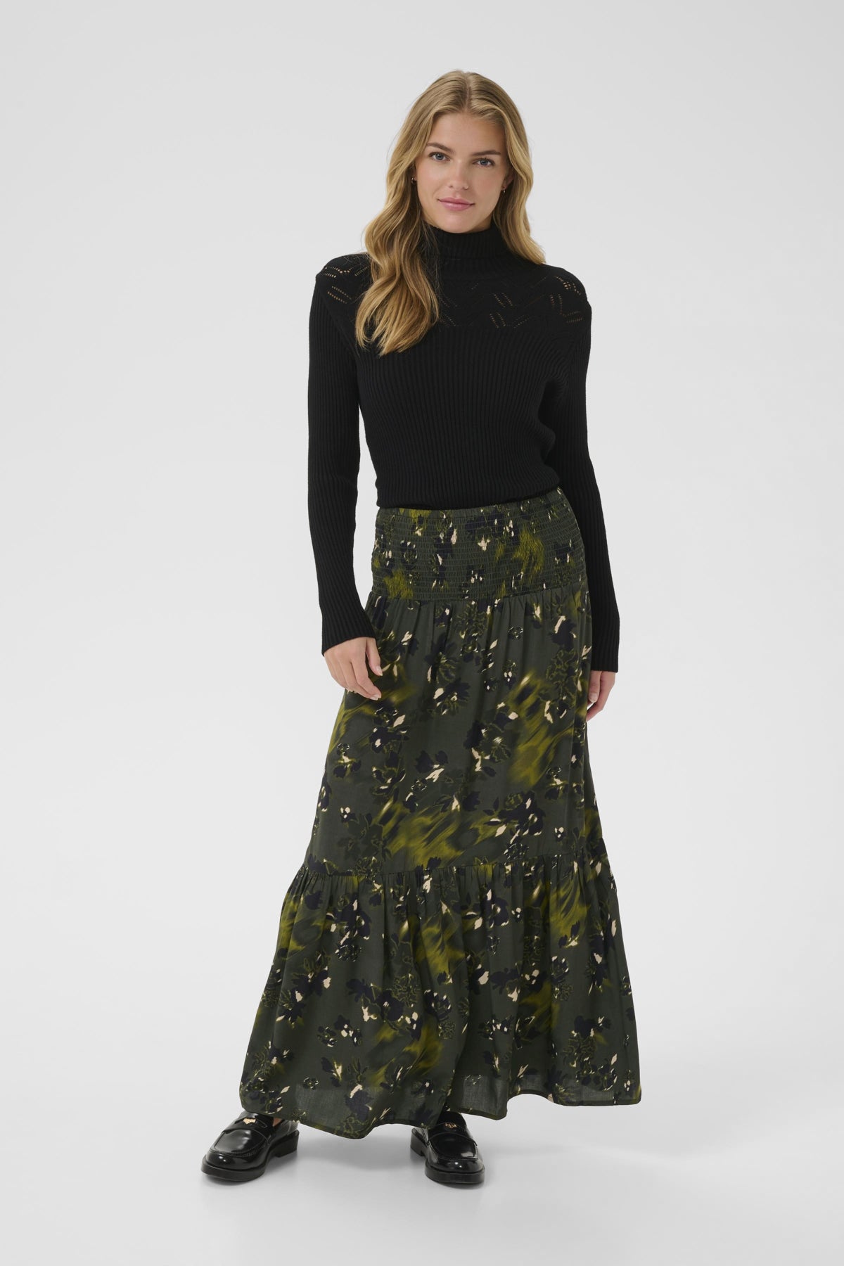CRTiah Kjole Rifle Green Flower - 10614171