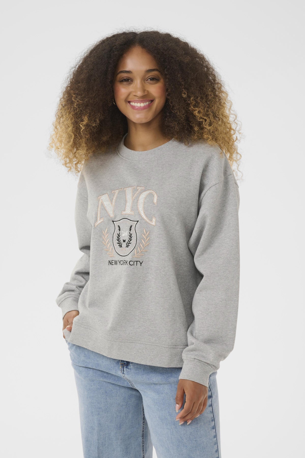 CRMirabella Sweatshirt Ljusgråmelerad - 10614203