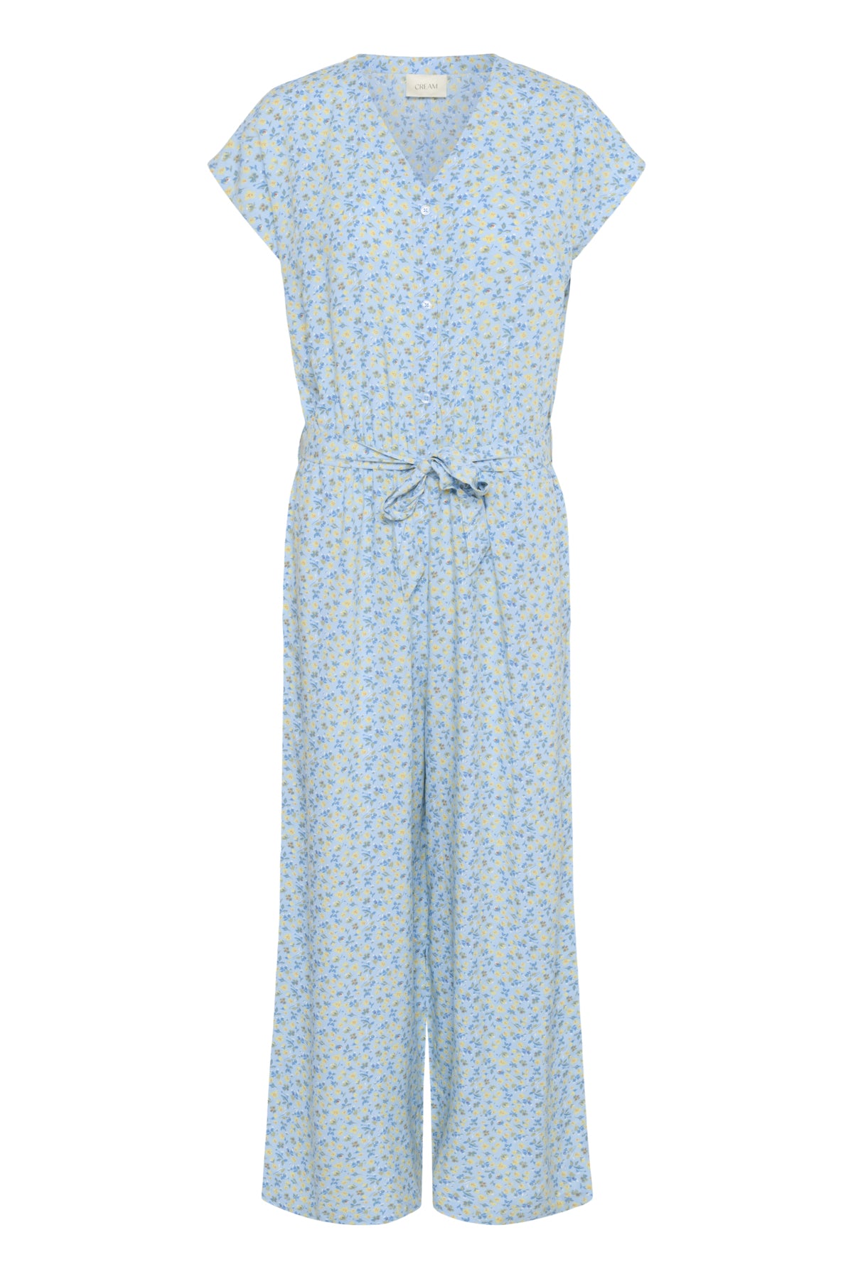 CRTiah Ärmlös Jumpsuit Blå Gul Småblommig - 10614227