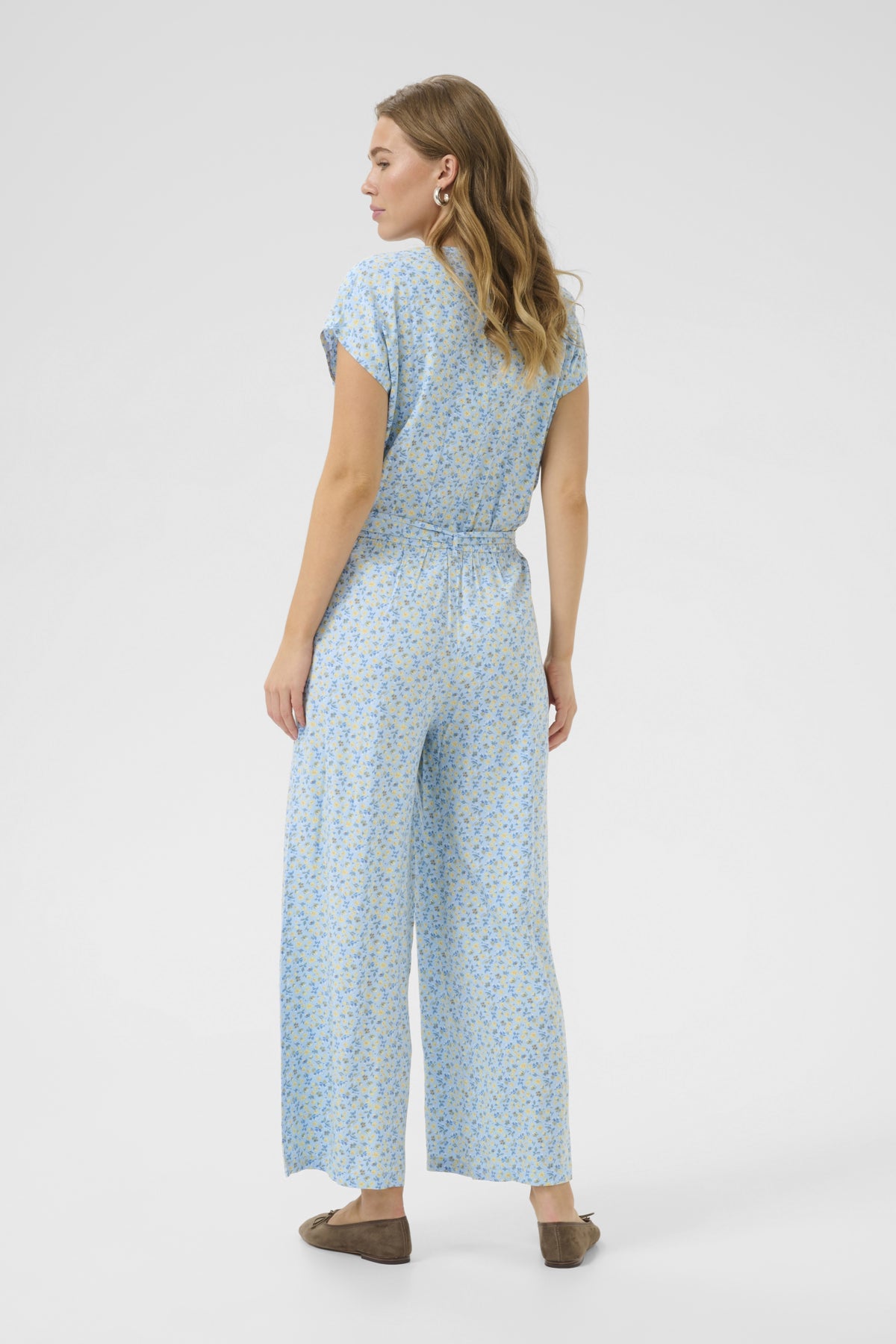 CRTiah Ärmlös Jumpsuit Blå Gul Småblommig - 10614227