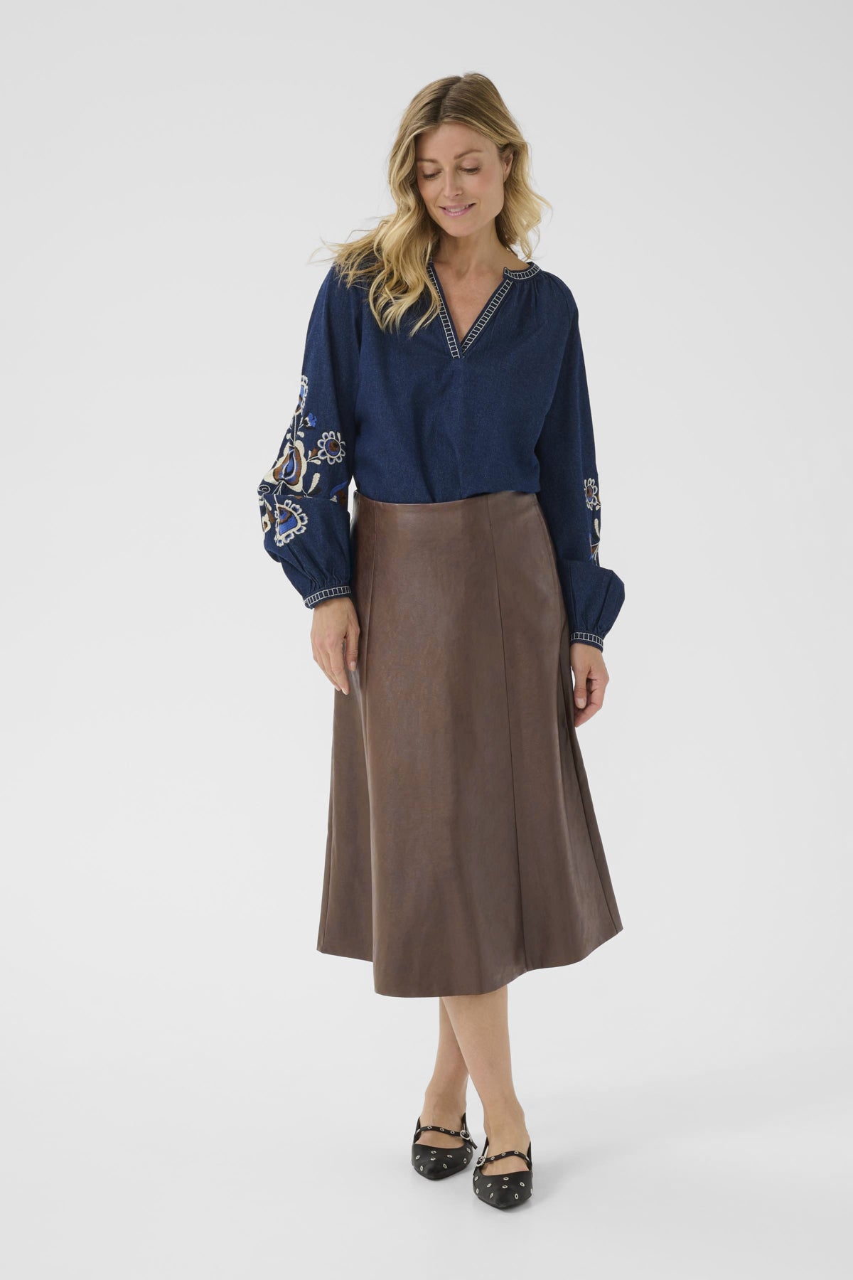 CRPaloma Kjol Brown Washed - 10614242