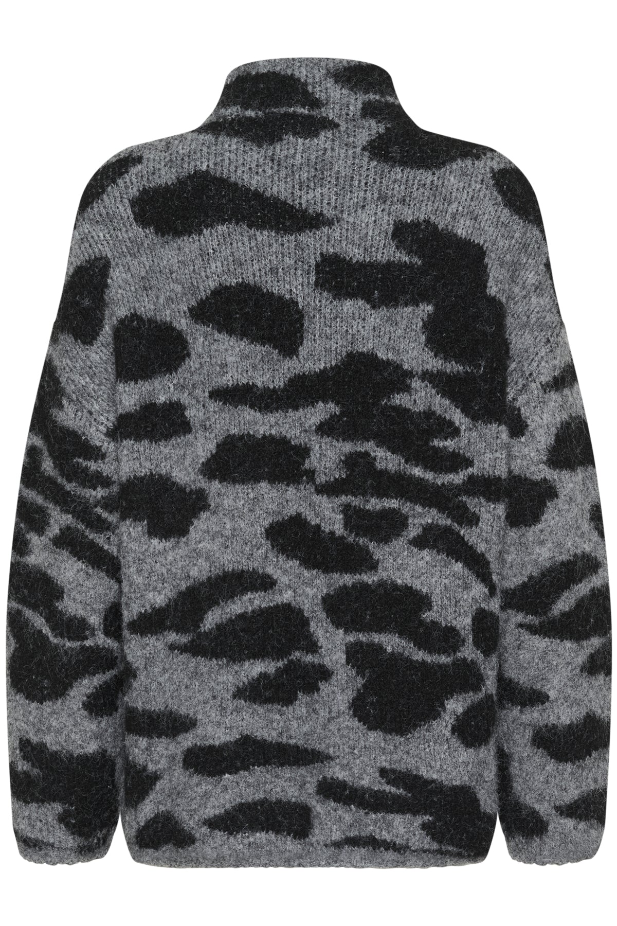 CRElmas pullover gråmelerad och svart animal - 10614246