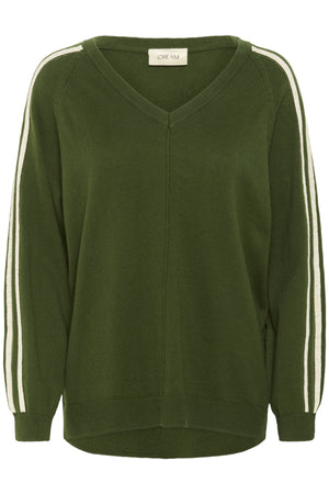 CRAnva randig pullover Rifle Green - 10614294