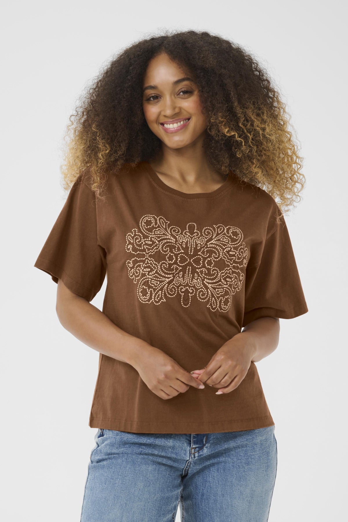CRLeona T-shirt med broderi Sorrel Horse - 10614316