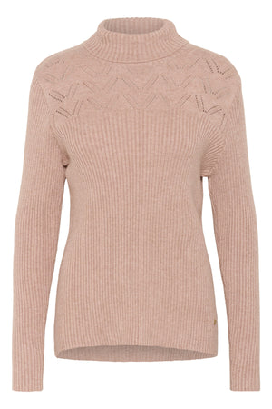 CRDela Rollneck Pullover Mahogany Rose Melange - 10614331