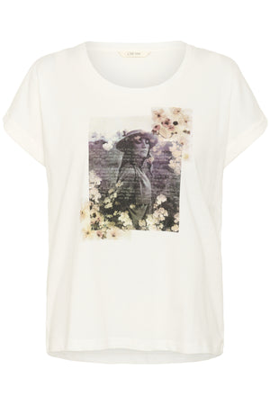 CRMias T-shirt Calm Text Floral - 10614404