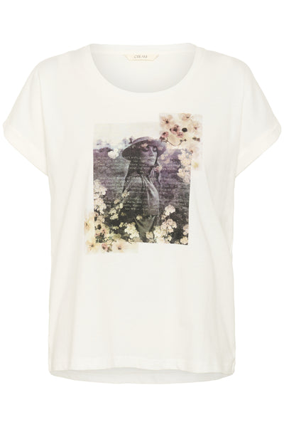 CRMias T-shirt Calm Text Floral - 10614404 Thumbnail