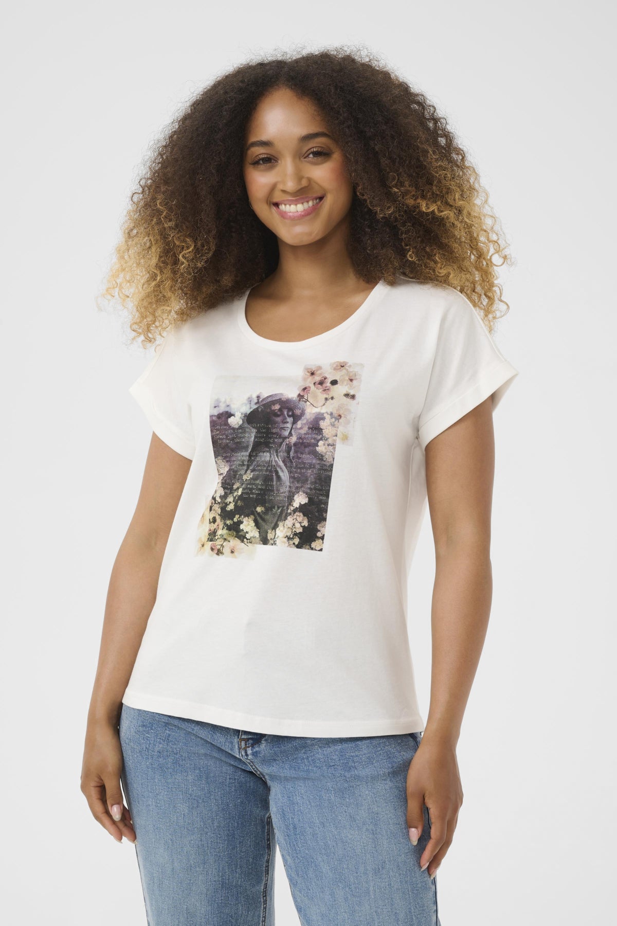 CRMias T-shirt Calm Text Floral - 10614404