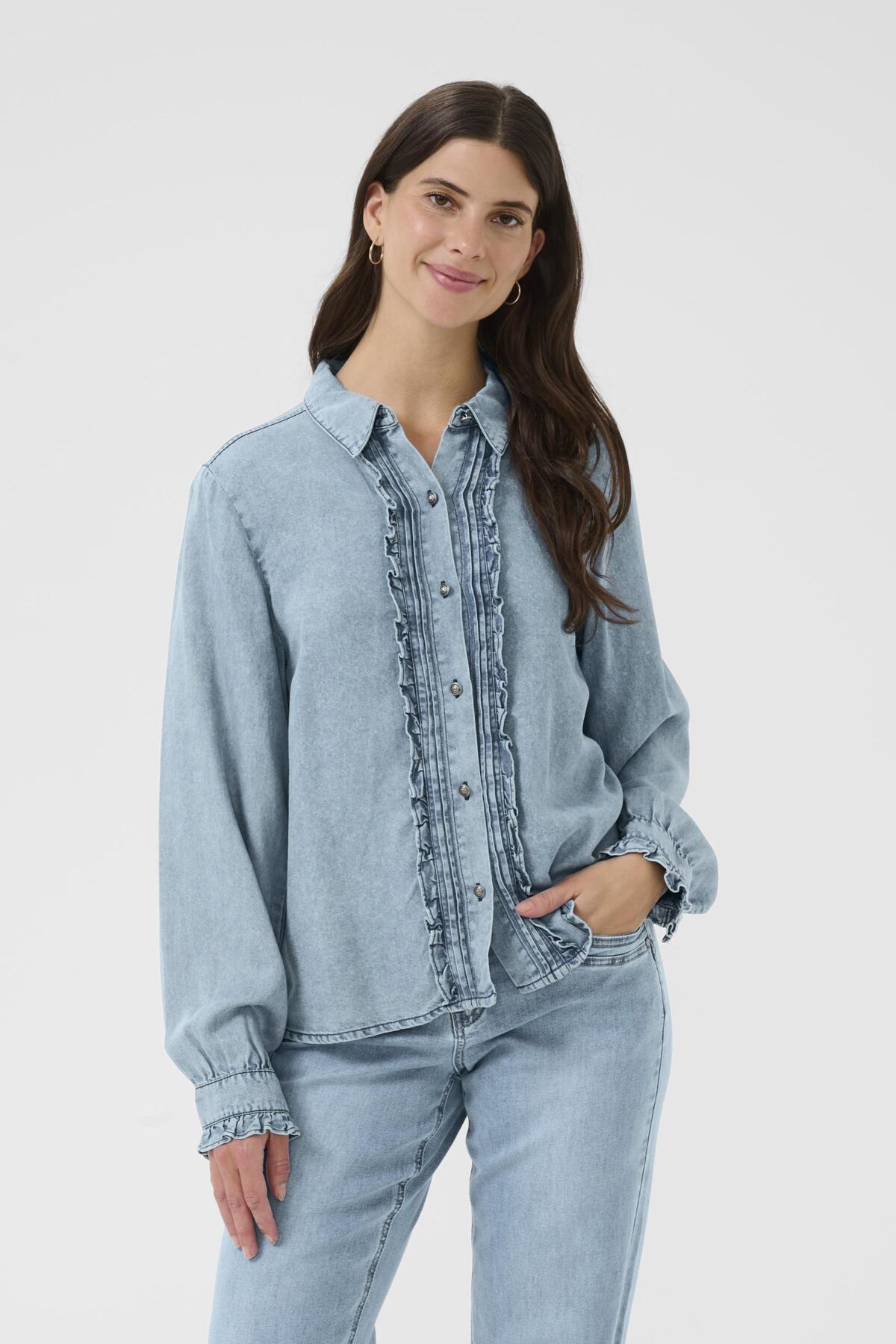 CREllie Blouse Seattle Mid Blu Denim - 108865 - 10614599