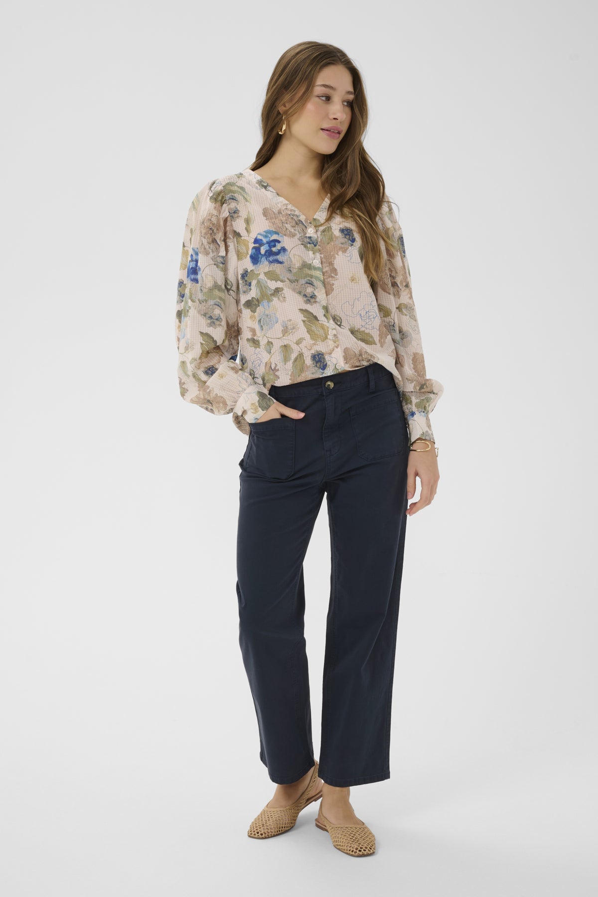CRBerta 7/8 Twill - Audrey Fit Marinblå Blazer - 193923 - 10614864