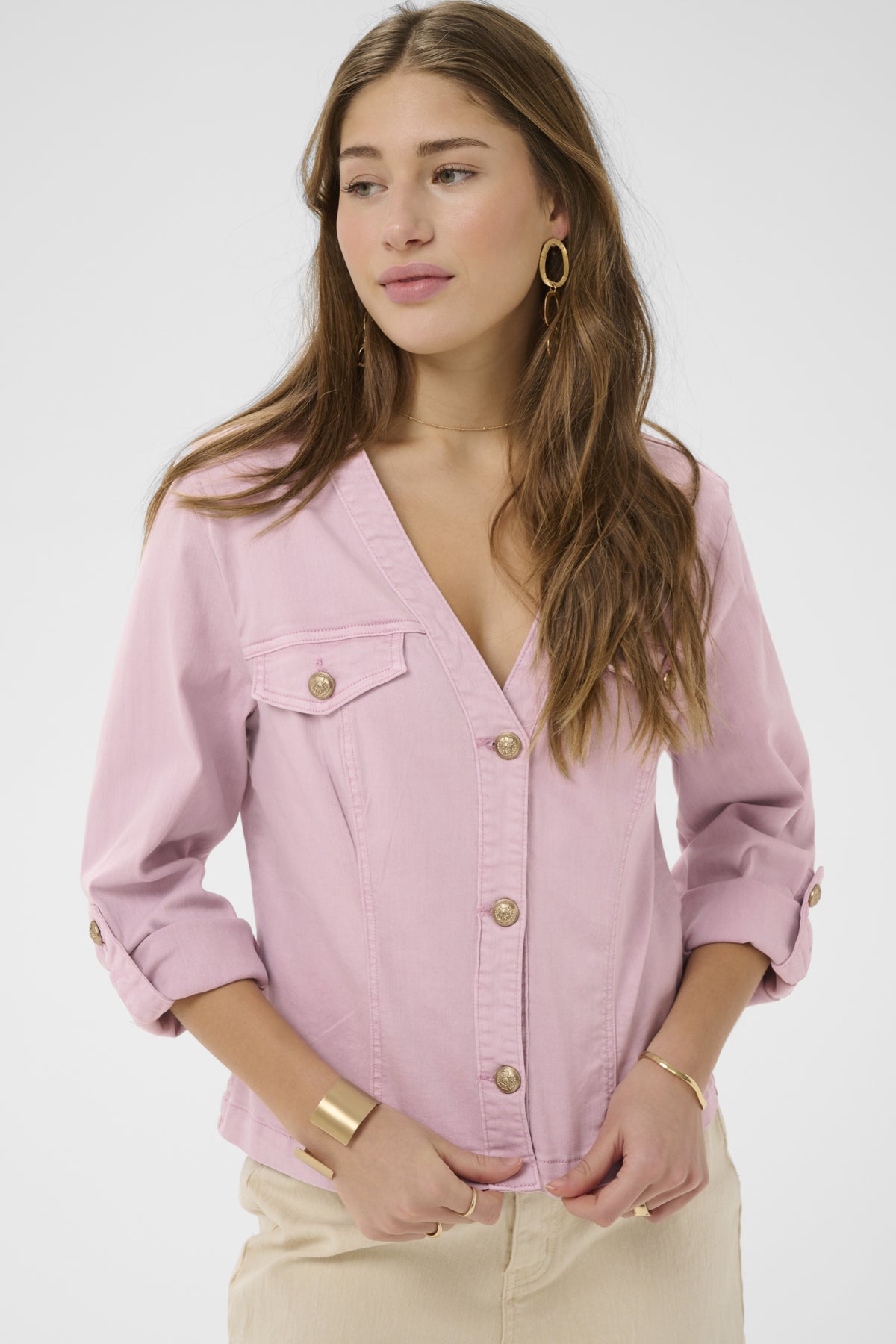 CRVisti färgad jeansjacka Pink Nectar - 142305 - 10614876