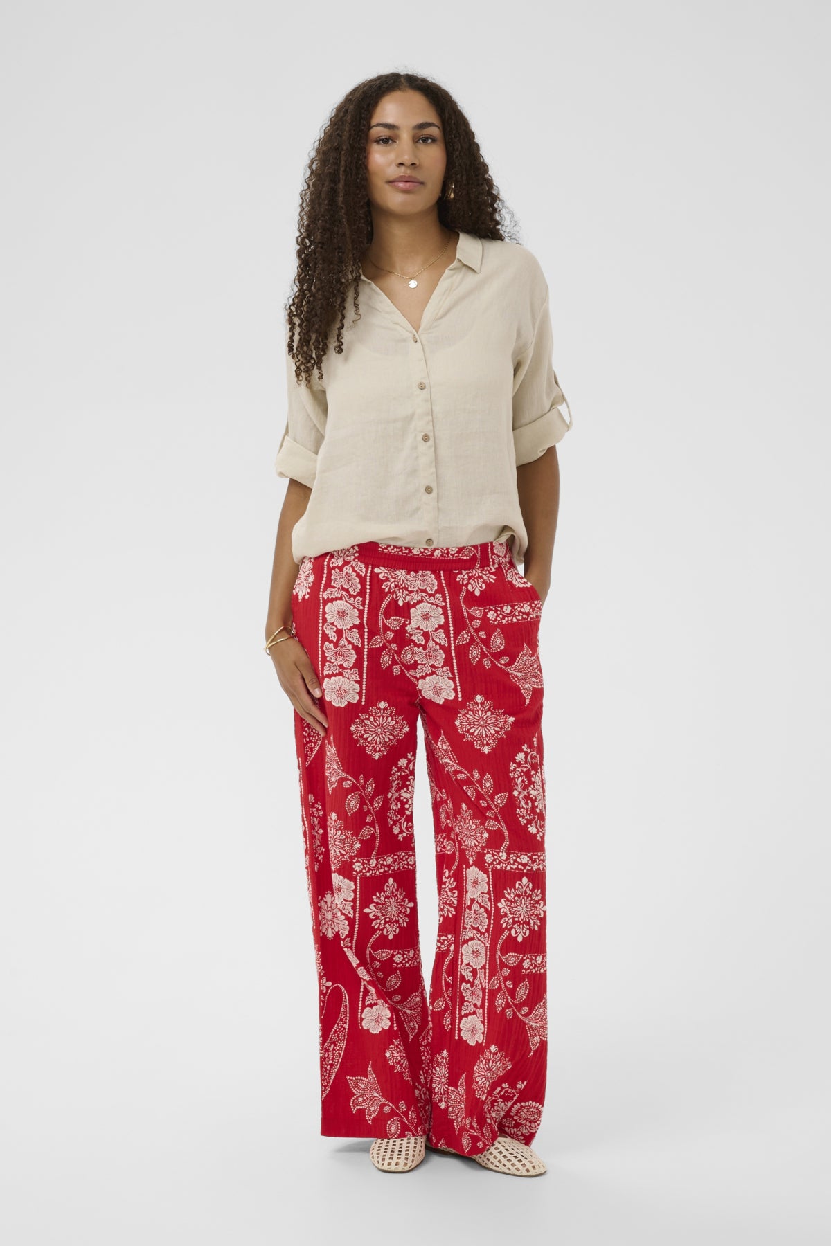 CRGianna Pant Red Ethnic print - 109050 - 10614917