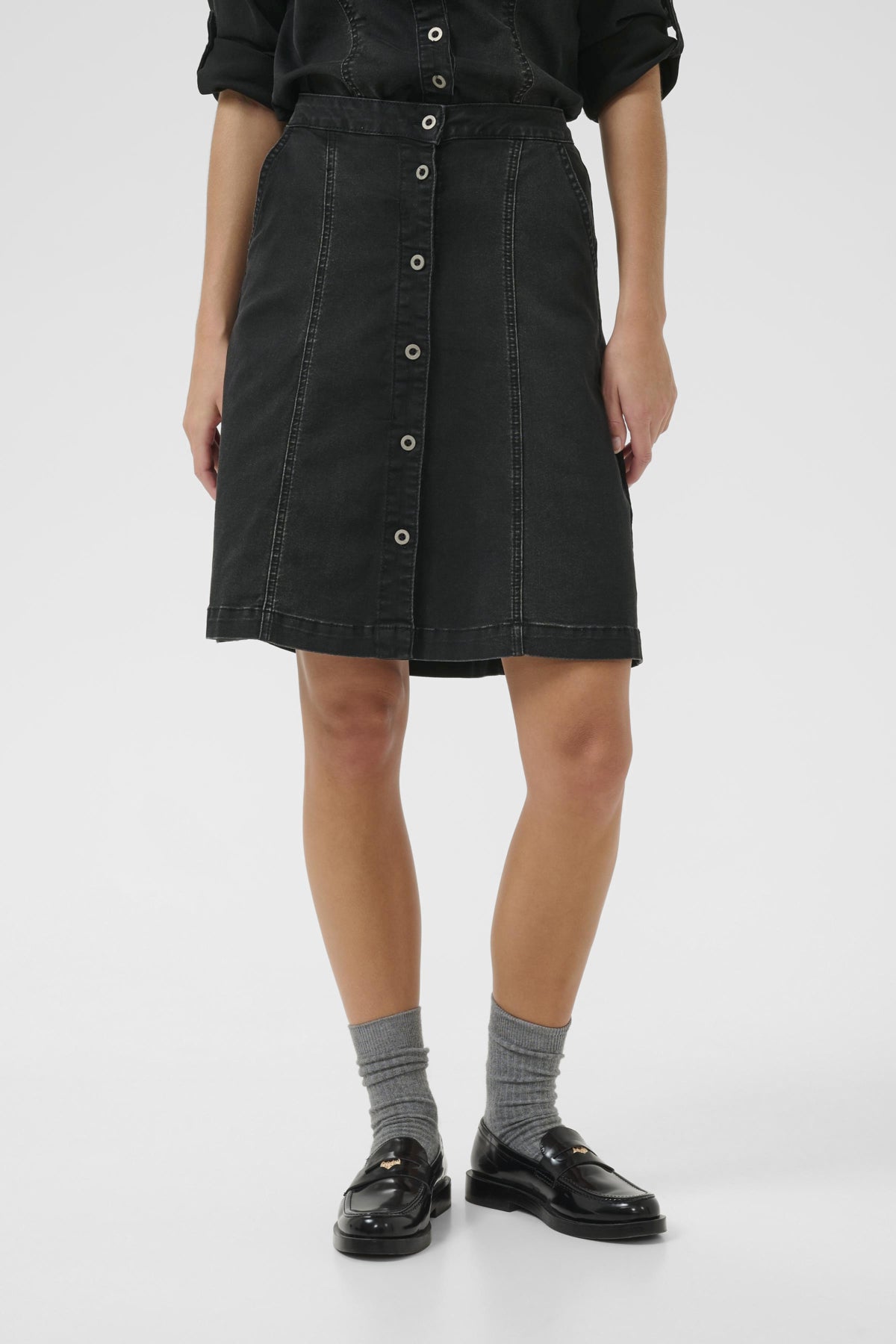 CRUniforma Denimkjol Svarttvättad denim - 10614923