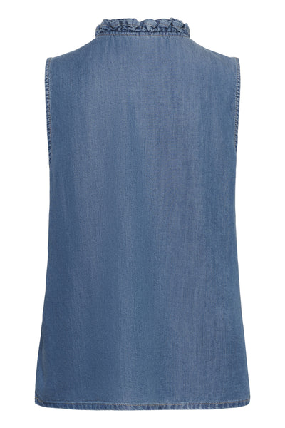 CRMolly Ärmlös Blus Jaspar Blue Denim - 109128 - 10614943 Thumbnail