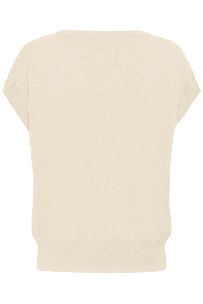 CRDela stickad slipover w Deco Oat melange - 100232 - 10615143 Thumbnail