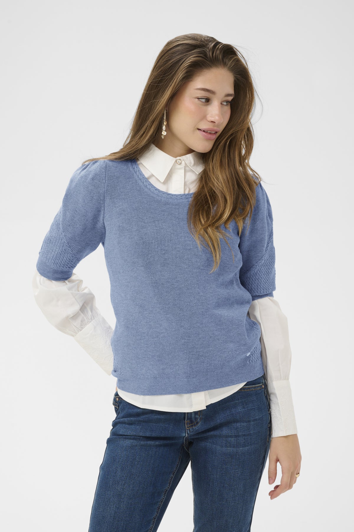 CRDela Knit Blouse Stonewash Melange - 1739171 - 10615145