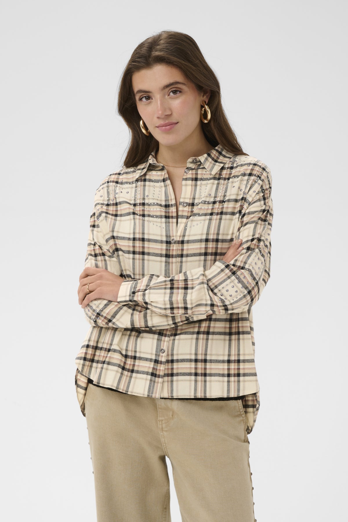 CRUma Skjorta Bleached Check - 109549 - 10615167