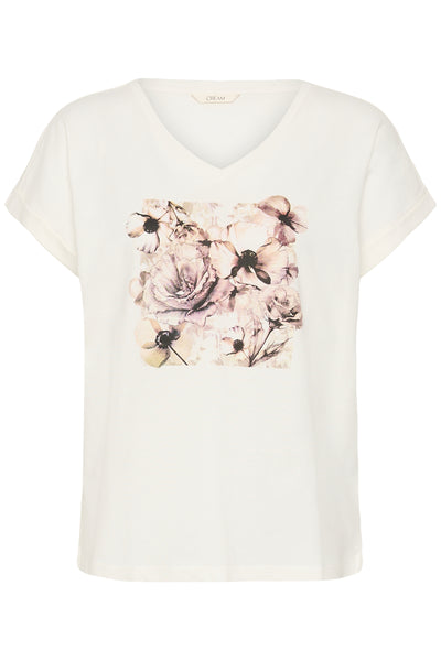 CRYing T-shirt Beige Flower Collage - 109566 - 10615232 Thumbnail