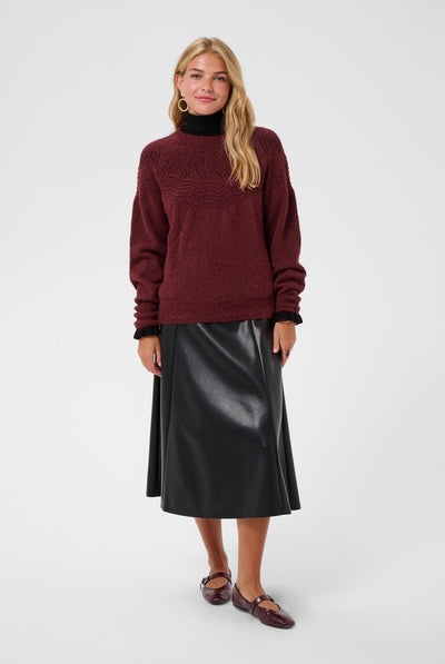 CRJunah Pointelle Pullover Cabernet - 191724 - 10615297 Thumbnail