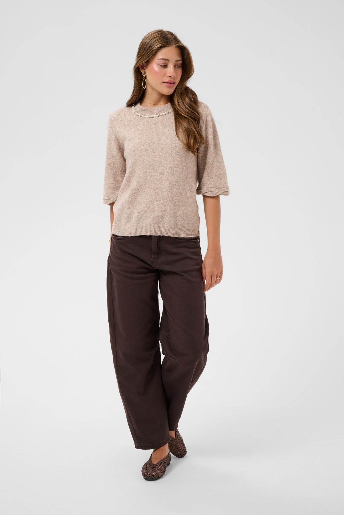 CRTrusty Knit Blouse Oat melange - 100232 - 10615358