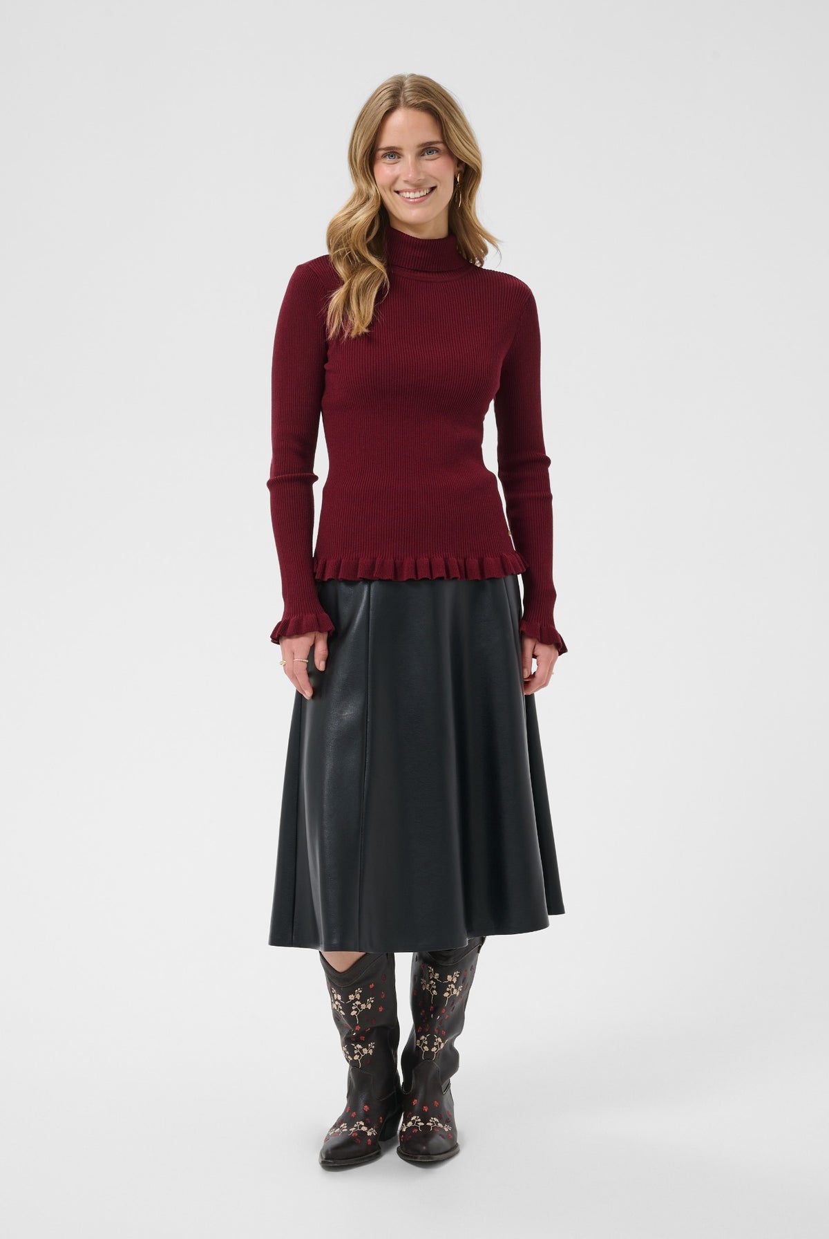 CRDela Stickad polotröja Cabernet - 191724 - 10615363
