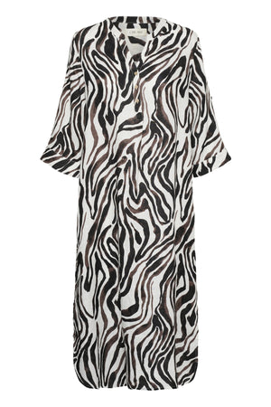 CRBellis Kaftan Klänning Svart Vit Djurmönstrad - 109051 - 10615405