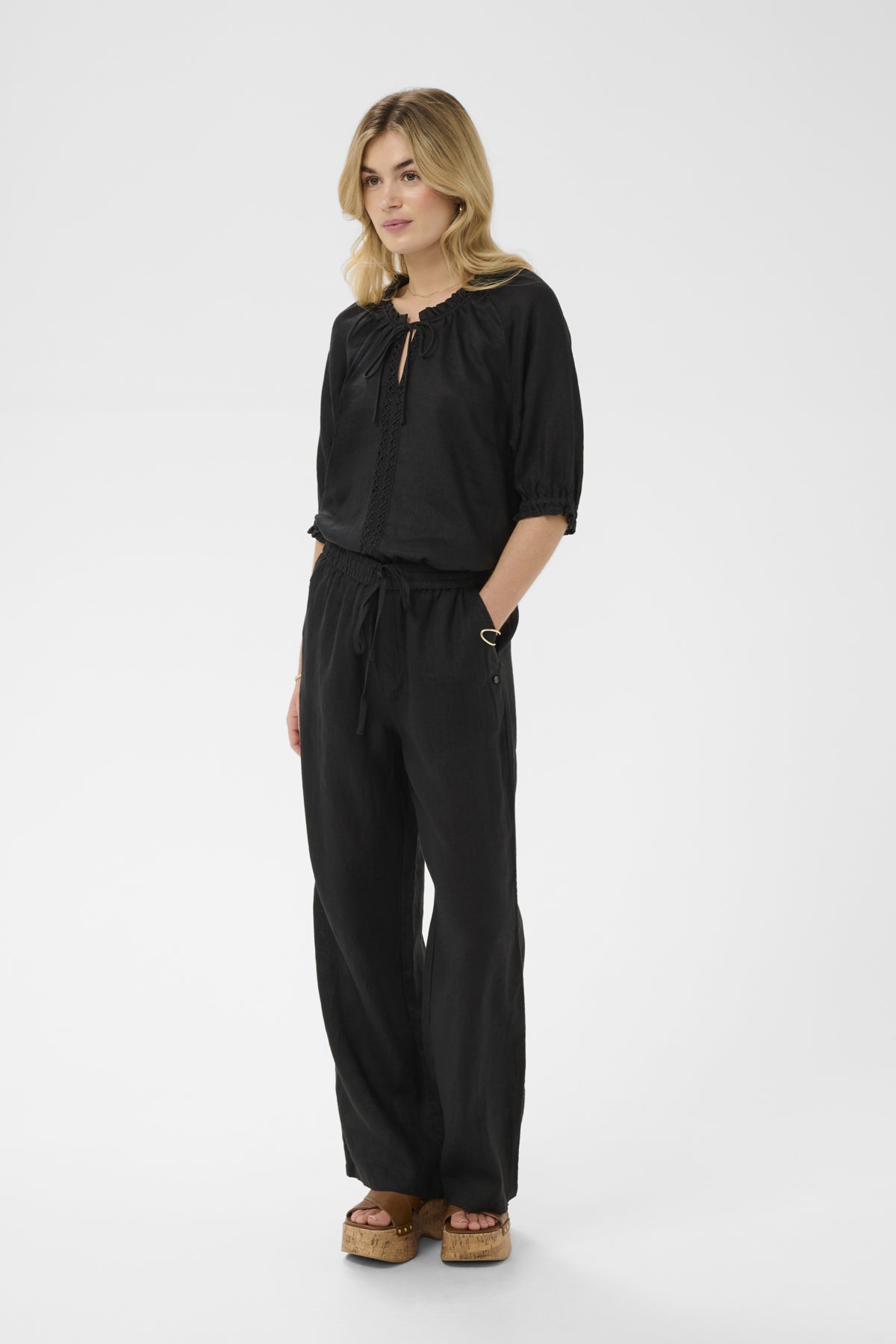 CRBellis Linen Pant Pitch Black - 100120 - 10615410