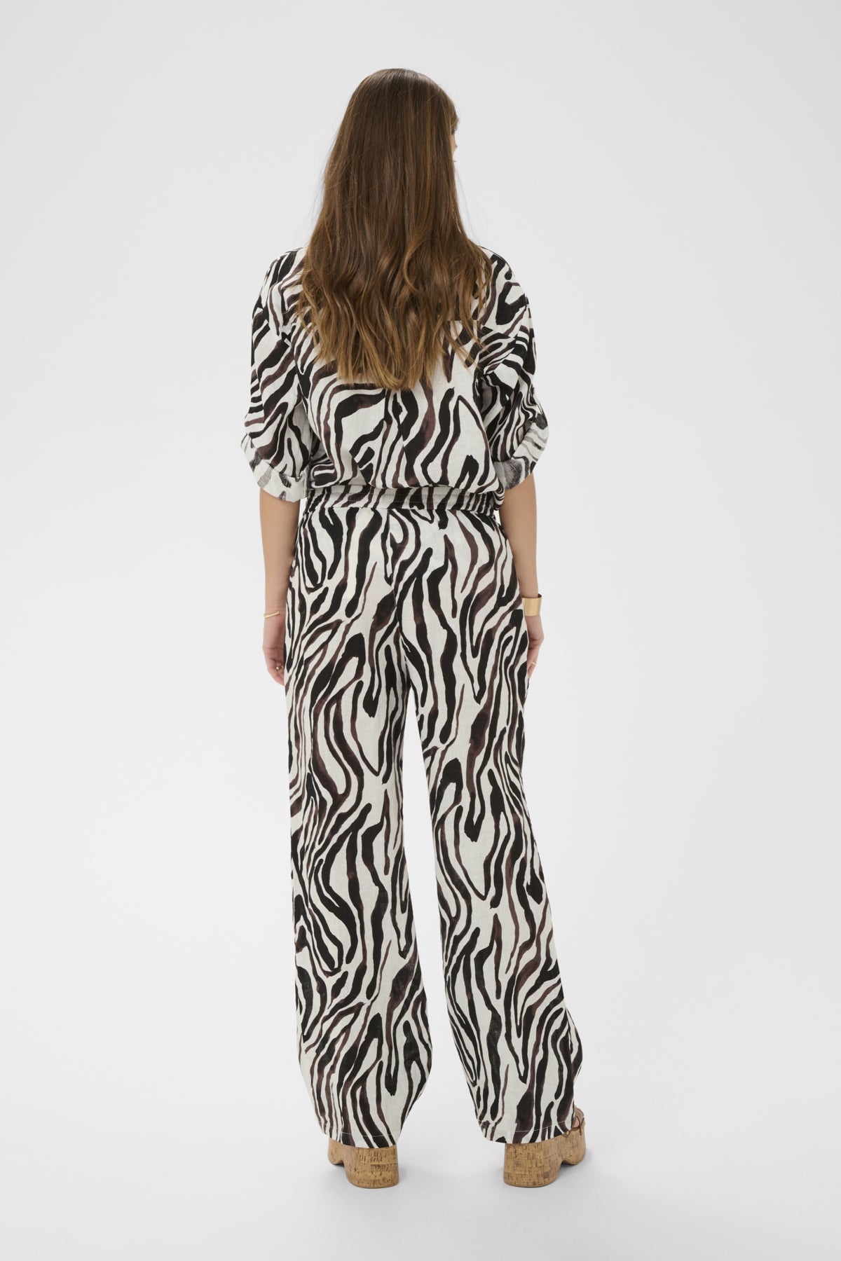 CRBellis Linen Pant Black White Animal - 109051 - 10615410