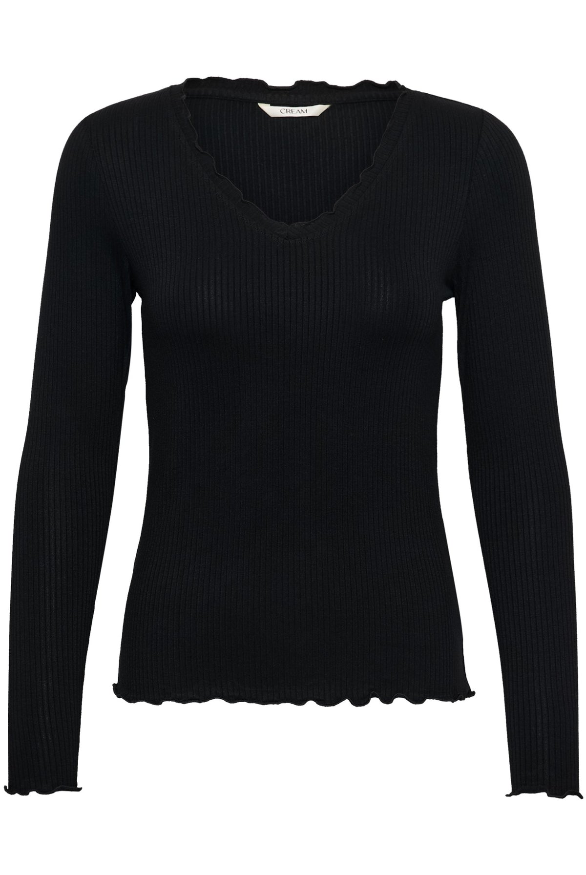 CRRibba LS V-ringad t-shirt Pitch Black - 100120 - 10615480