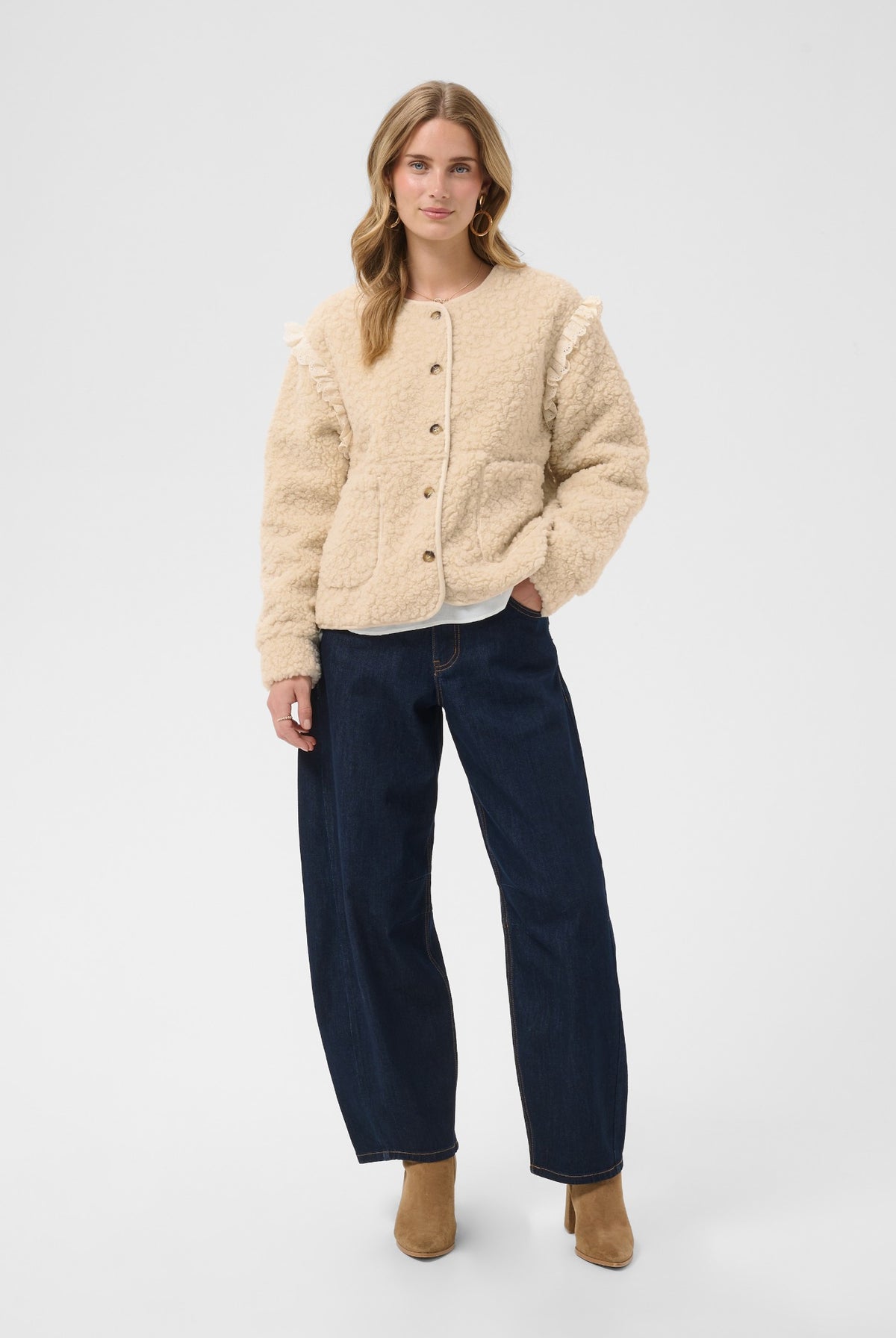 CRRana Lace Teddy Jacket Oatmeal - 130401 - 10615559