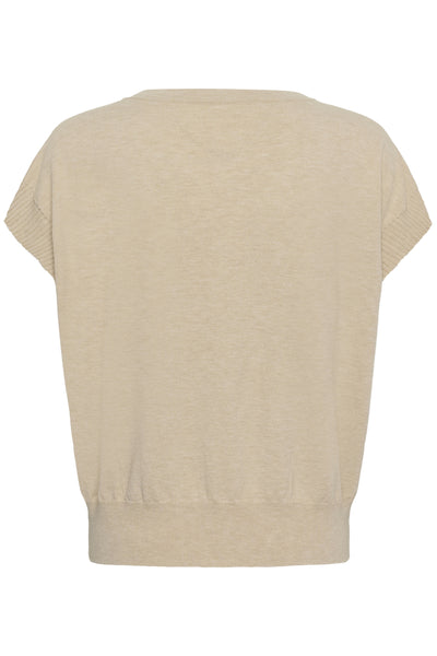 CRDela Stickad slipover Oat melange - 100232 - 10615601 Thumbnail