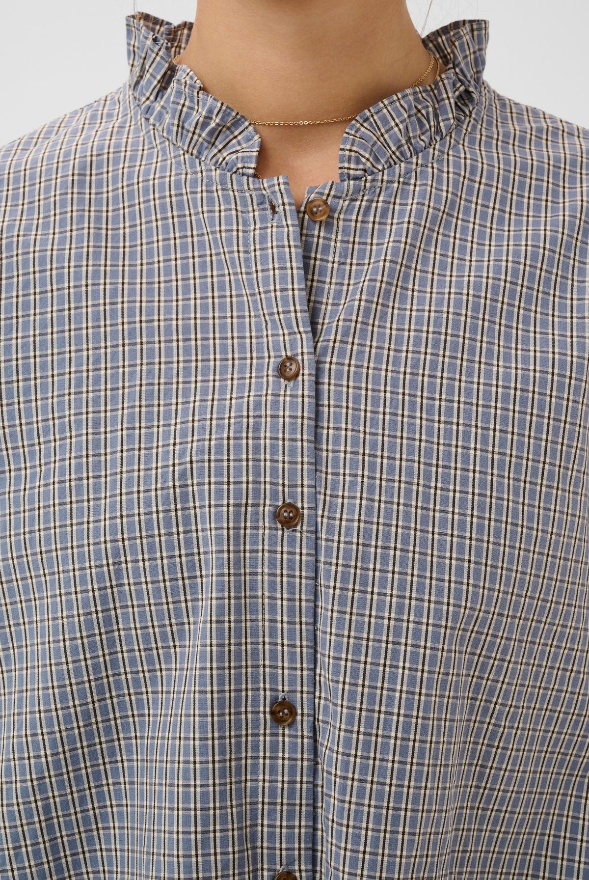 CRSyliah rutig blus Blå rutig - 1000154 - 10615645
