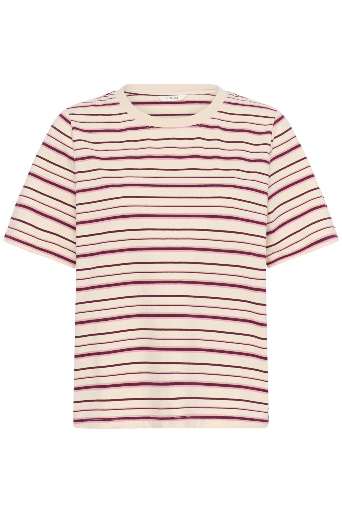 CRLiva T-shirt White stripe m. Rosa/Bordeaux - 10615683