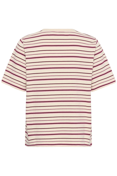 CRLiva T-shirt White stripe m. Rosa/Bordeaux - 10615683 Thumbnail