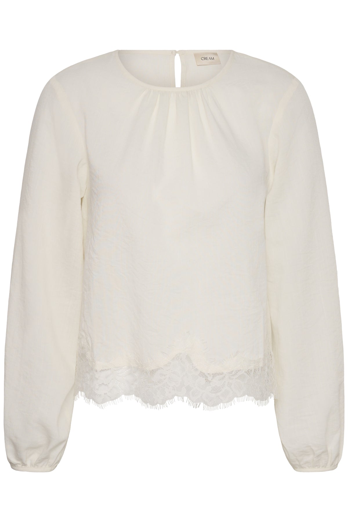 CRTamira Blus med spetsdetaljer Eggnog - 120601 - 10616011