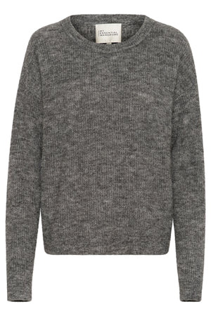 05 THE KNIT PULLOVER 10703603 Mörkgråmelerad