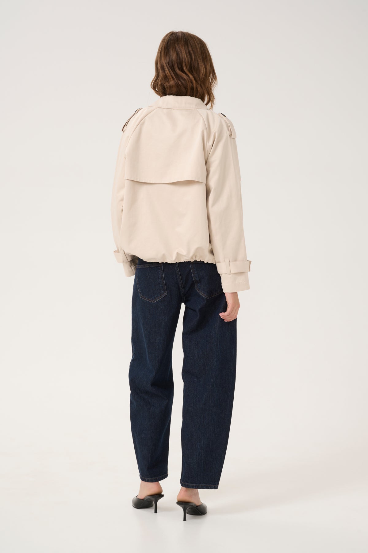 MiraMW Kort trenchcoat Oatmeal