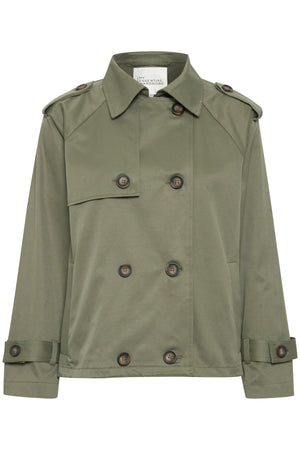 MiraMW Kort trenchcoat Dusty Olive