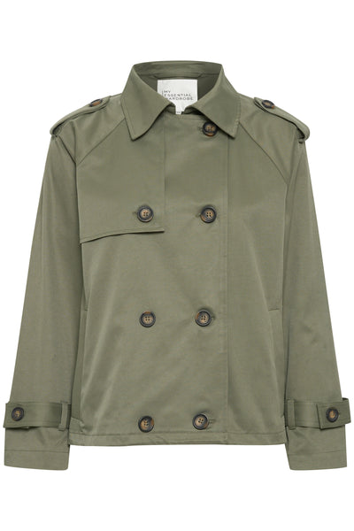 MiraMW Kort trenchcoat Dusty Olive Thumbnail
