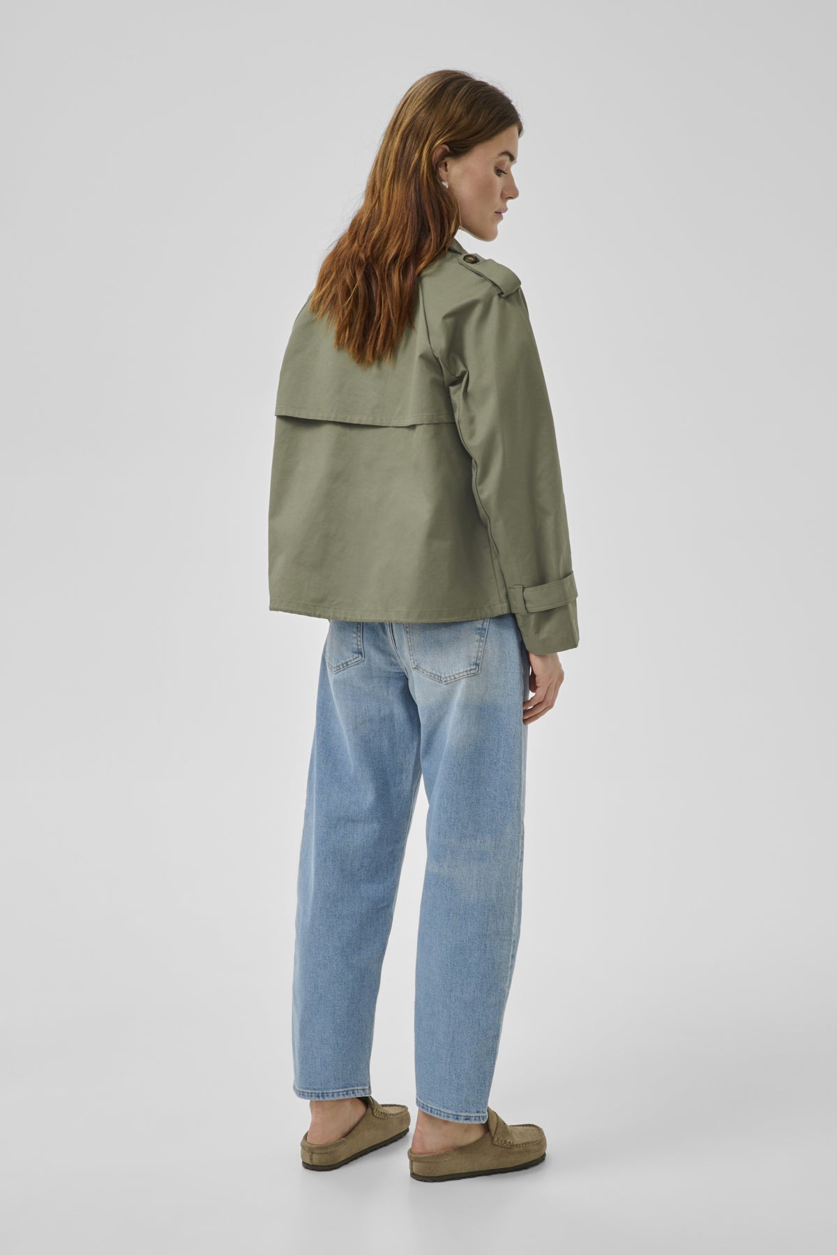 MiraMW Kort trenchcoat Dusty Olive