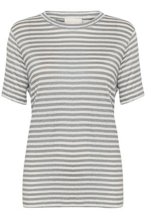 LisaMW Randig t-shirt Frost Gray Striped - 10704599