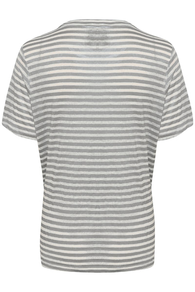 LisaMW Randig t-shirt Frost Gray Striped - 10704599 Thumbnail