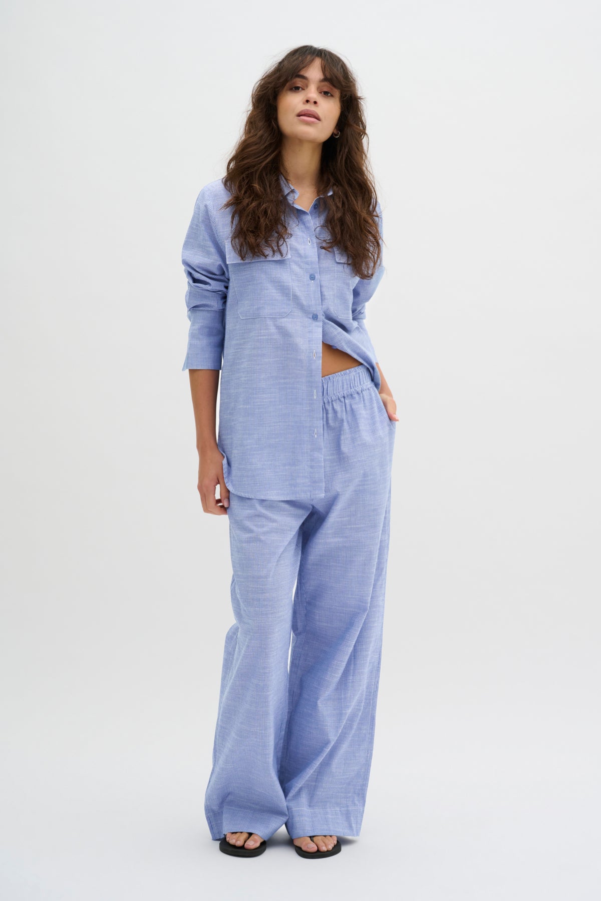 SkyeMW Wide Pant Delft Blue Striped - 10704723