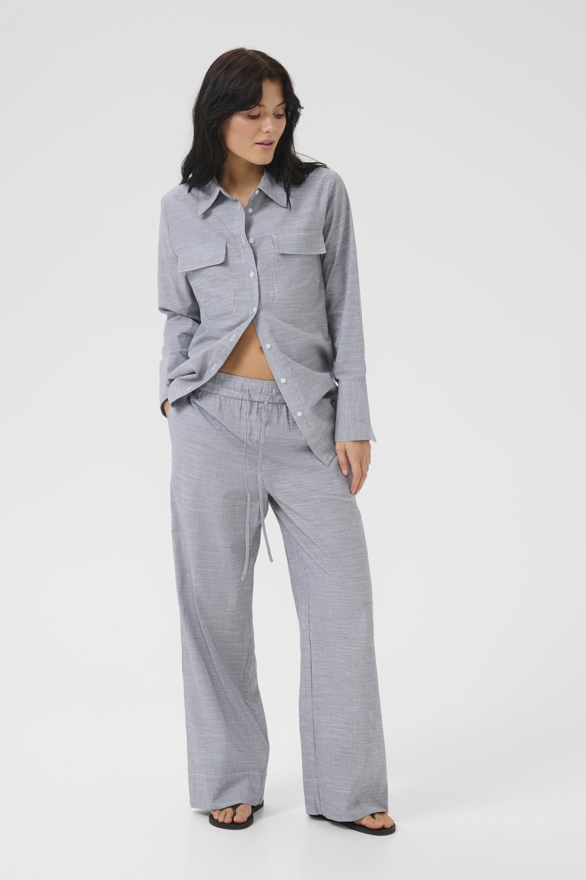 SkyeMW Wide Pant Dark Sapphire Blue Striped - 10704723