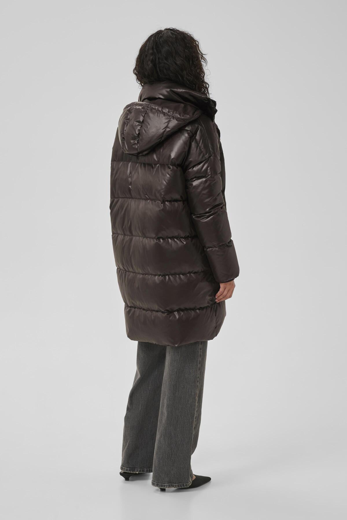 GlossyMW Down Long Jacket Espresso - 10704754