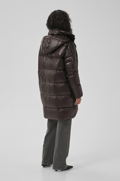 GlossyMW Down Long Jacket Espresso - 10704754 Thumbnail