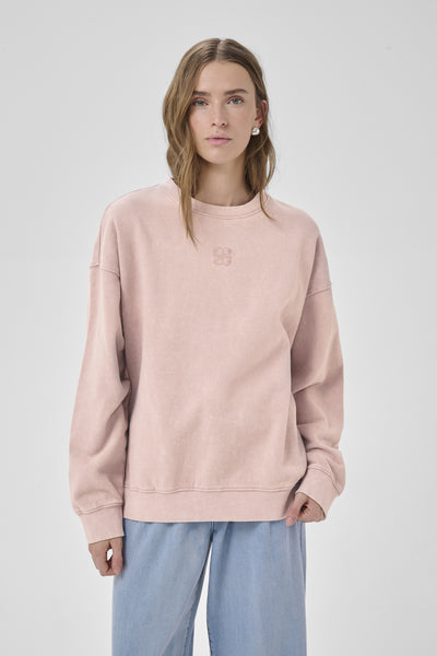 DiegoMW Logo Emb. Sweat Adobe Rose Washed - 10704891 Thumbnail