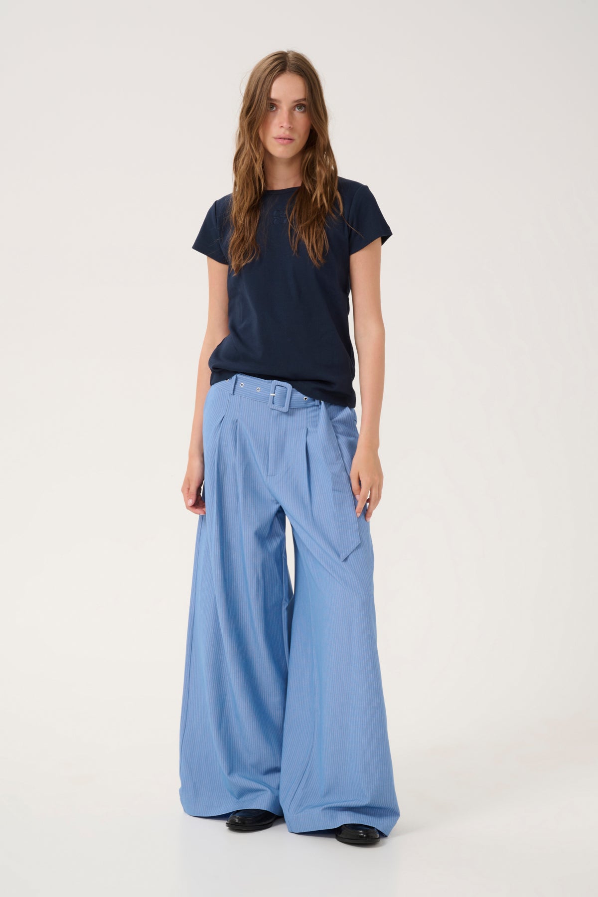 VittaMW High Wide Pant Skye Blue W. stripe - 10704999